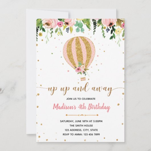 Invitation d'anniversaire en haut et en bas (Devant)