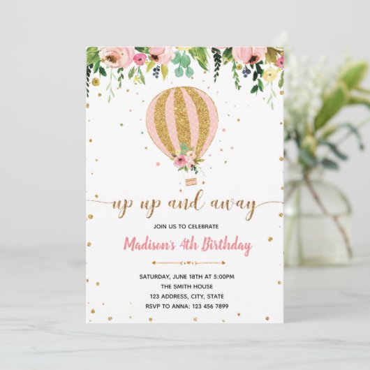 Invitation d'anniversaire en haut et en bas (Debout devant)