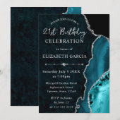 Invitation d'anniversaire en marbre d'agate sarcel (Devant / Derrière)