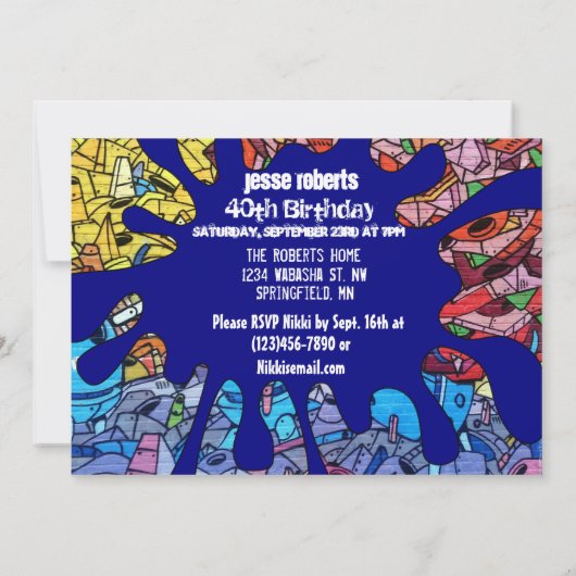 Invitation d'anniversaire en milieu urbain (Dos)