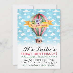 Invitation d'anniversaire en montgolfière