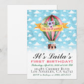 Invitation d'anniversaire en montgolfière (Devant / Derrière)