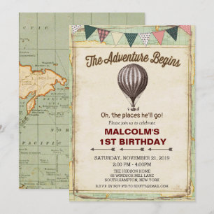 Invitation d'anniversaire en montgolfière pour tou