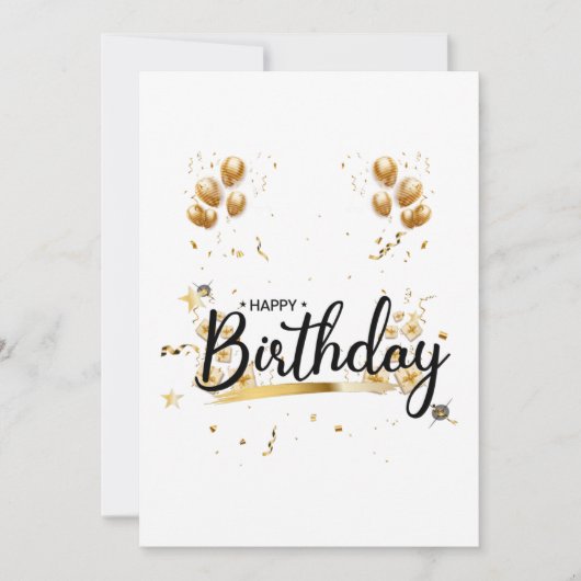 Invitation d'anniversaire en or (Devant)