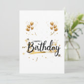Invitation d'anniversaire en or (Debout devant)