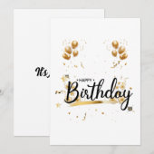 Invitation d'anniversaire en or (Devant / Derrière)