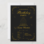 Invitation d'anniversaire en or de luxe (Devant)