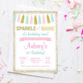 Invitation d'anniversaire en or rose brillant et é