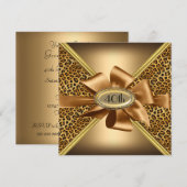 Invitation d'anniversaire en peau de léopard 5 (Devant / Derrière)