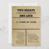 Invitation d'anniversaire en toile de jute occiden (Devant)