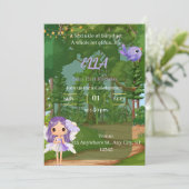 Invitation d'anniversaire Enchanted Purple Fairy (Debout devant)