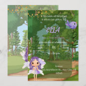 Invitation d'anniversaire Enchanted Purple Fairy (Devant / Derrière)