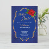 Invitation d'anniversaire Enchanted Rose Fairytale (Debout devant)