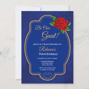 Invitation d'anniversaire Enchanted Rose Fairytale