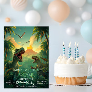 Invitation d'anniversaire enfant dinosaure T-rex p