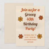 Invitation d'anniversaire enfant groovy (Devant / Derrière)