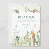Invitation d'anniversaire enfant insecte aquarelle (Devant)