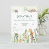 Invitation d'anniversaire enfant insecte aquarelle (Debout devant)