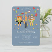 Invitation d'anniversaire enfant thème cirque (Debout devant)