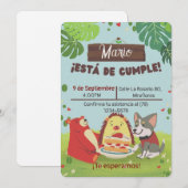 Invitation d'anniversaire enfantin pour garçon - F (Devant / Derrière)