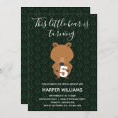 Invitation d'anniversaire enfantine rustique avec  (Devant / Derrière)