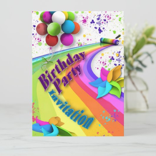 Invitation d'anniversaire - Enfants (Debout devant)