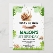 Invitation d'anniversaire escargot (Devant)