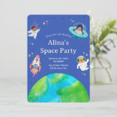 invitation d'anniversaire espace (Debout devant)
