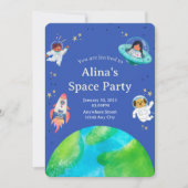 invitation d'anniversaire espace (Devant)