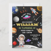 Invitation d'anniversaire Espace Astronaute (Devant)