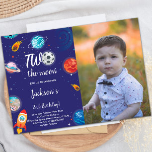 Invitation d'anniversaire Espace avec Photo