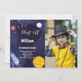 Invitation d'anniversaire Espace avec Photo (Devant)