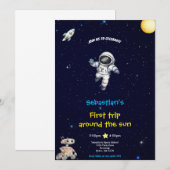 INVITATION D'ANNIVERSAIRE ESPACE BLEU (Devant / Derrière)