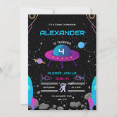 Invitation d'anniversaire Espace Extra-Atmosphériq (Devant)