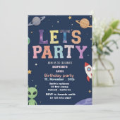 invitation d'anniversaire espace filles (Debout devant)