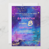 Invitation d'anniversaire Espace Galactique pour E (Devant)