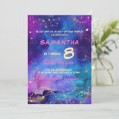 Invitation d'anniversaire Espace Galactique pour E (Debout devant)
