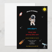 INVITATION D'ANNIVERSAIRE ESPACE NOIR (Devant / Derrière)