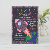 Invitation d'anniversaire Espace pour fille (Debout devant)