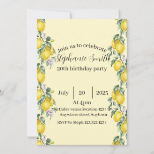 Invitation d'anniversaire estivale au cocktail de
