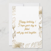 Invitation d'anniversaire étape en feuille d'or (Dos)