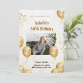 Invitation d'anniversaire étape en feuille d'or (Debout devant)