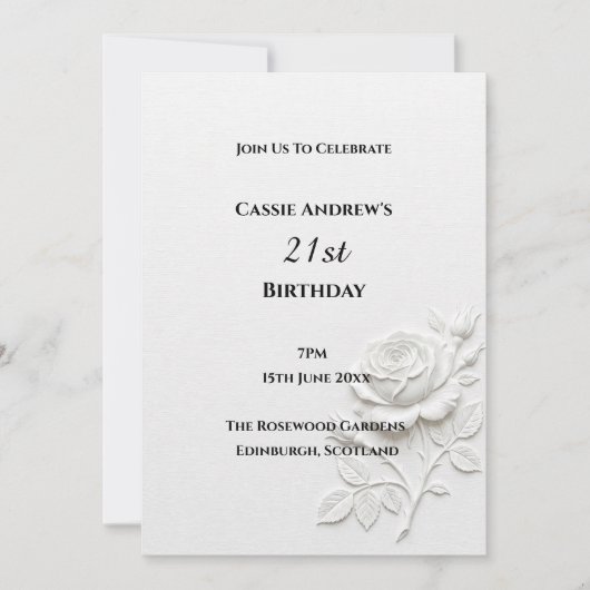 Invitation d'anniversaire étape ligne grise (Devant)