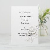 Invitation d'anniversaire étape ligne grise (Debout devant)