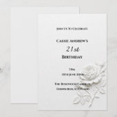 Invitation d'anniversaire étape ligne grise (Devant / Derrière)