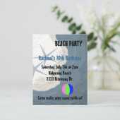 Invitation d'anniversaire Étoile de mer et Ocean B (Debout devant)