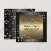 Invitation d'anniversaire étoile d'or (Devant / Derrière)