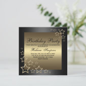 Invitation d'anniversaire étoile d'or (Debout devant)