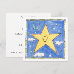 Invitation d'anniversaire étoile souriante personn