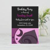 Invitation d'anniversaire étoiles et lune (Debout devant)
